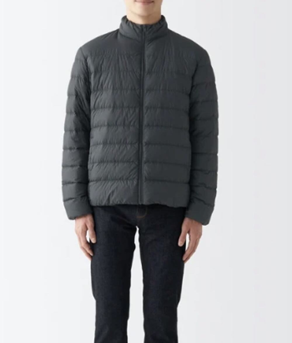 Muji Men's S Black Recycled Nylon Lightweight Down Puffer Jacket HR11-14